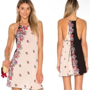Intimately Free People Floral Swing Mini Slip Dress XS Pink/Black